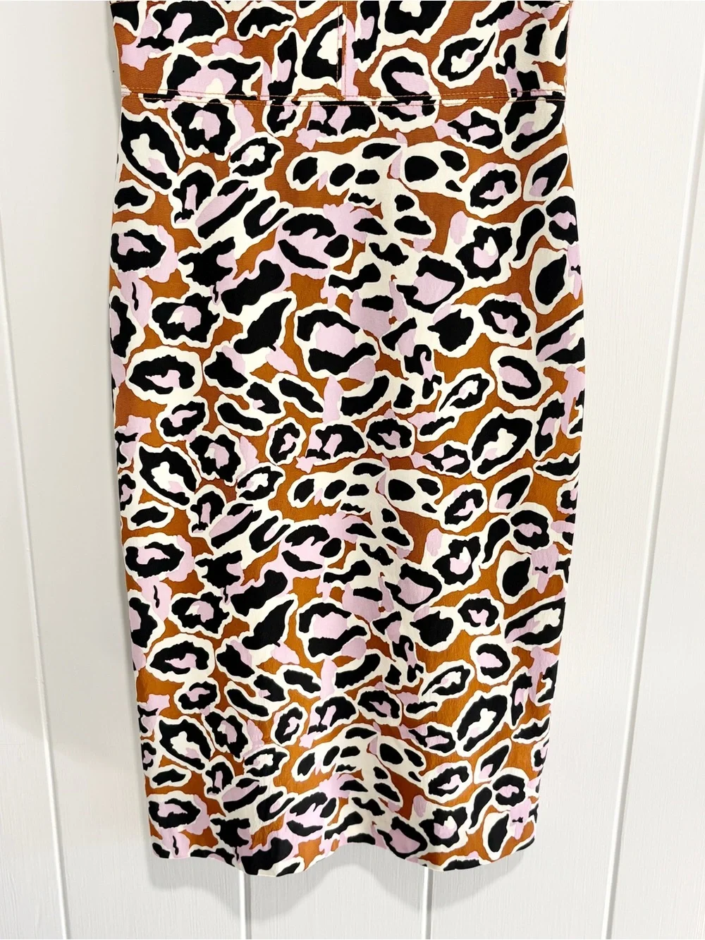 J. Crew Contrast Stitched Sheath Dress All-over Leopard Print Size 2